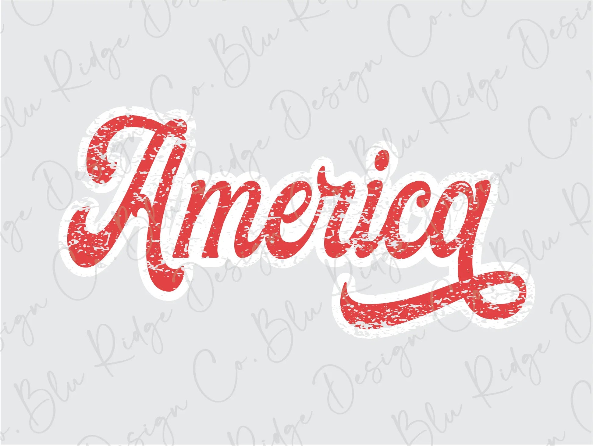 the word america written in red on a white background