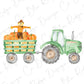 Fall Halloween Scarecrow Pumpkin Tractor Graphic T-Shirt