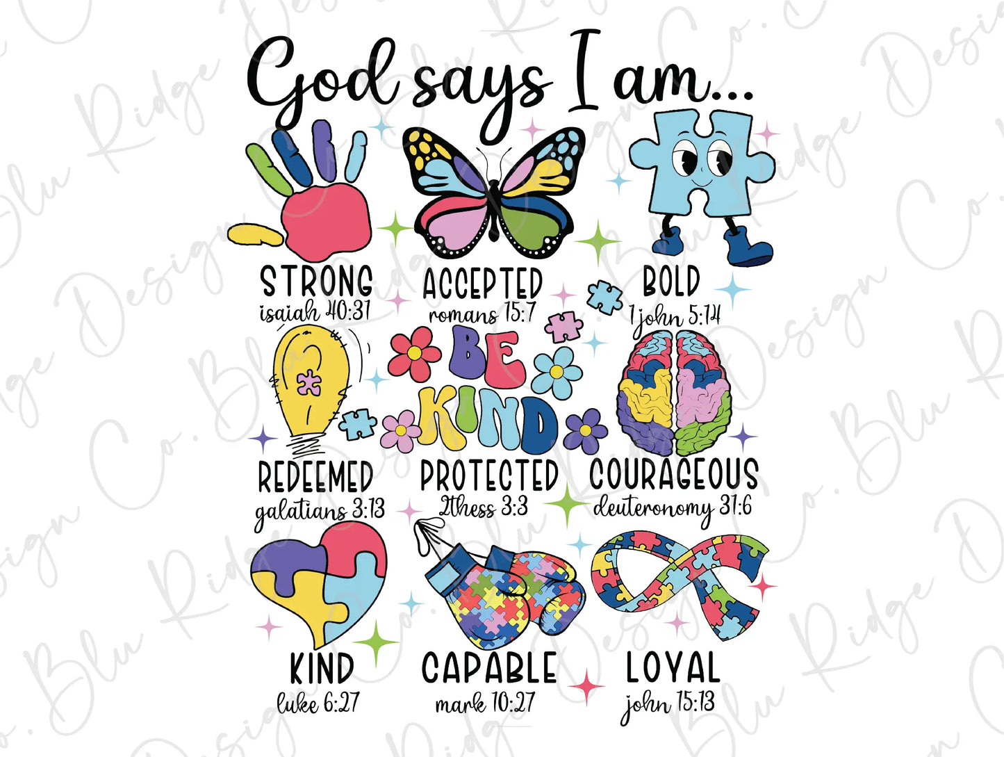 a cross stitch pattern with the words god says i am