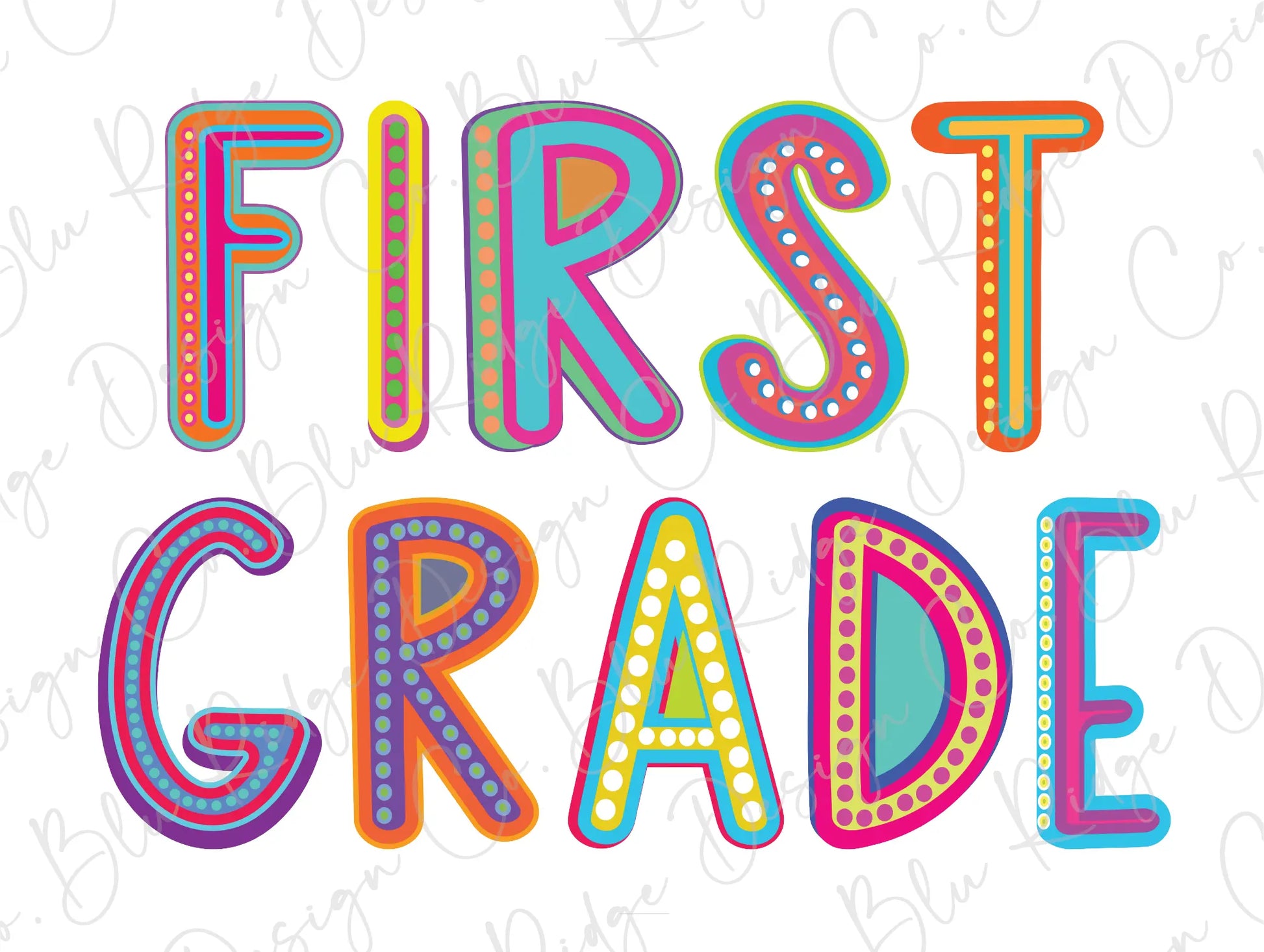 a sign that says first grade on a white background