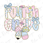 the words fourth grade are decorated with bows
