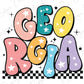 the word geo rica written in colorful letters