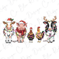 Farm Animals Christmas Graphic T-Shirt