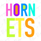 the text "HORN ETS" in a colorful, stylized font.