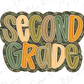 the words second grade are made up of different colors