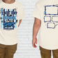 a white t-shirt with a graphic design on the front and back. The front of the t-shirt displays a graphic with the text "LAST DAY OF SCHOOL SIGN MY SHIRT" and the year "2023-2026" below it. The back of the t-shirt has a graphic with a blank space and the text "LAST DAY OF SCHOOL SIGN MY SHIRT" above it.