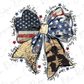 a patriotic bow with the american flag on it