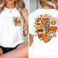 Retro Groovy Fall Latte Smiley Collage Graphic T-Shirt