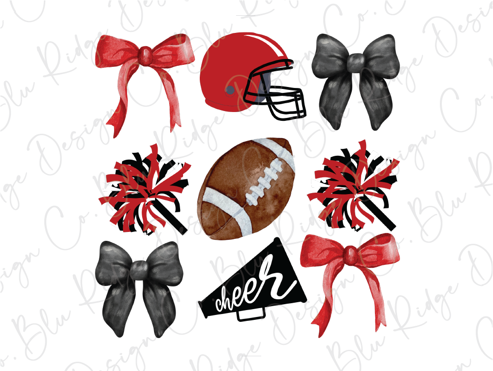 a football helmet, helmet, bow, and other items