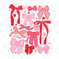 Valentines Day Ribbon Hearts and Bows Graphic T-Shirt