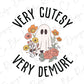 Very Cutesy Very Demure Halloween Floral Ghost Graphic T-Shirt