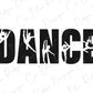 the word dance with silhouettes of dancers