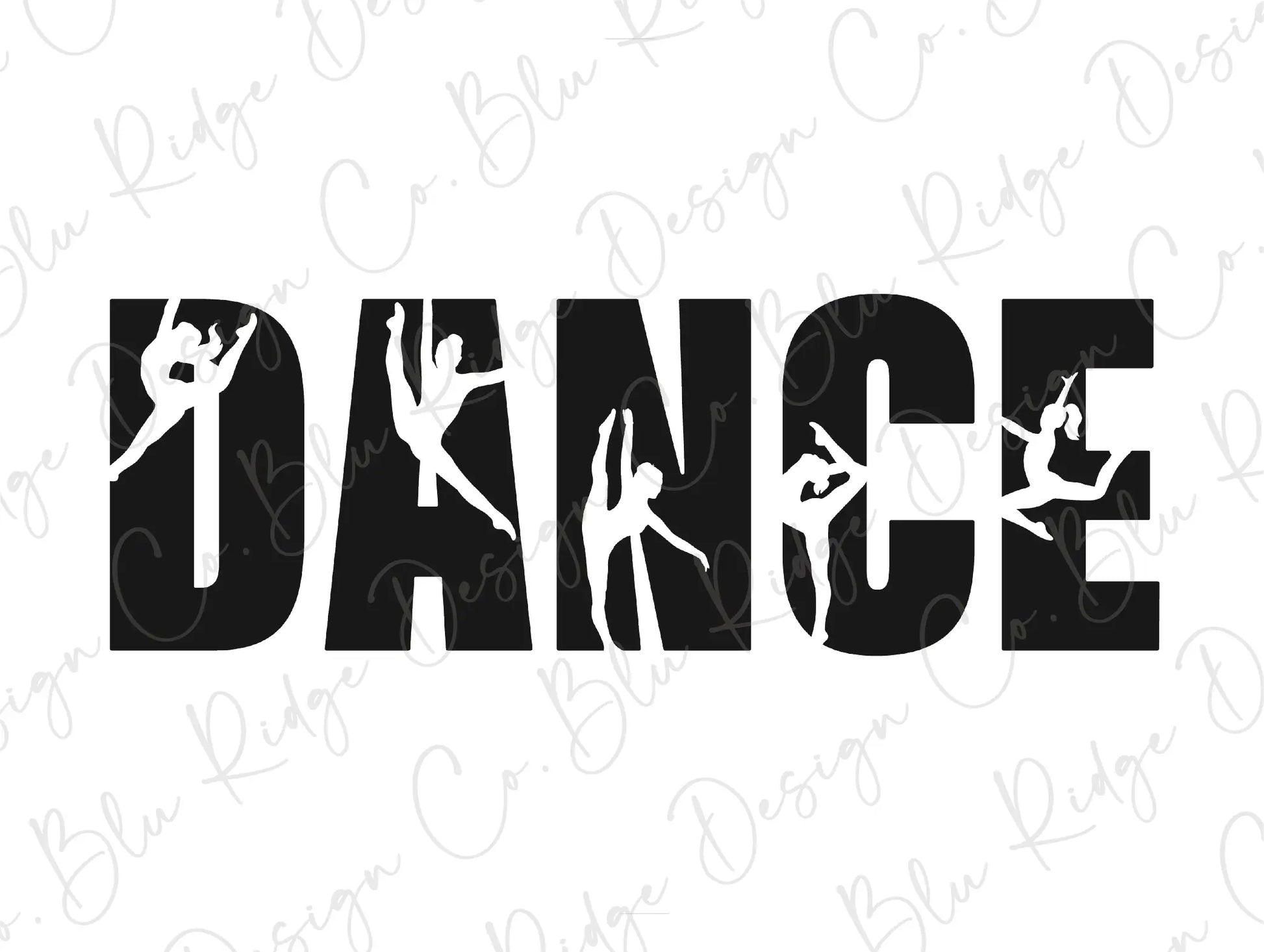 the word dance with silhouettes of dancers