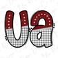 a stylized representation of the letters 'V' and 'A' with a houndstooth pattern.