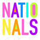 the word "NATIONALS" in a large, colorful font.