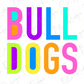 the word "Bulldogs" in a colorful, stylized font.