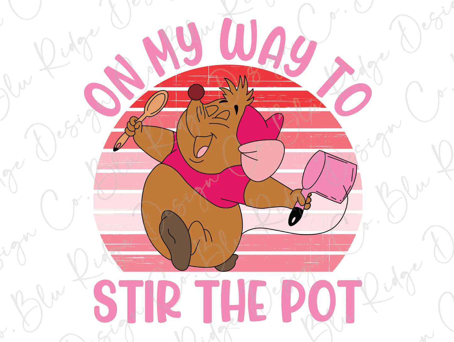 a brown bear holding a pink object with the words, only way to stir the