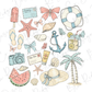 a bunch of different items that are on a white background