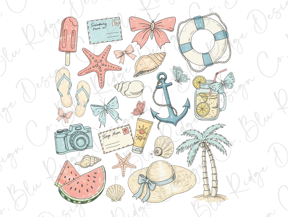 a bunch of different items that are on a white background