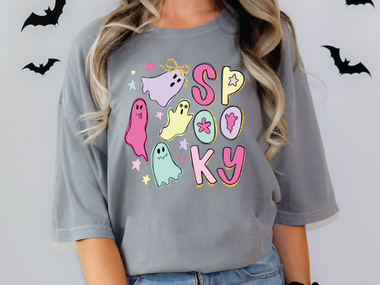 Preppy Spooky Pastel Ghosts Graphic T-Shirt