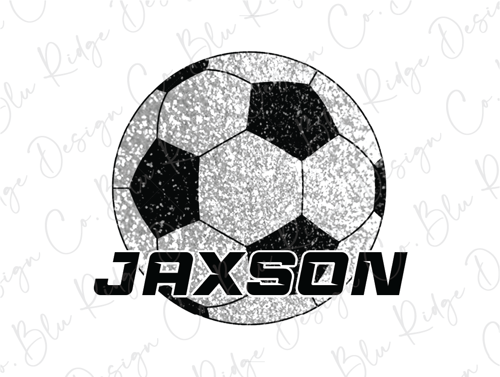 a soccer ball with the name of the team