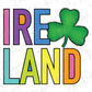 the word "LAND" in a colorful, stylized font, with a green shamrock symbol next to it.