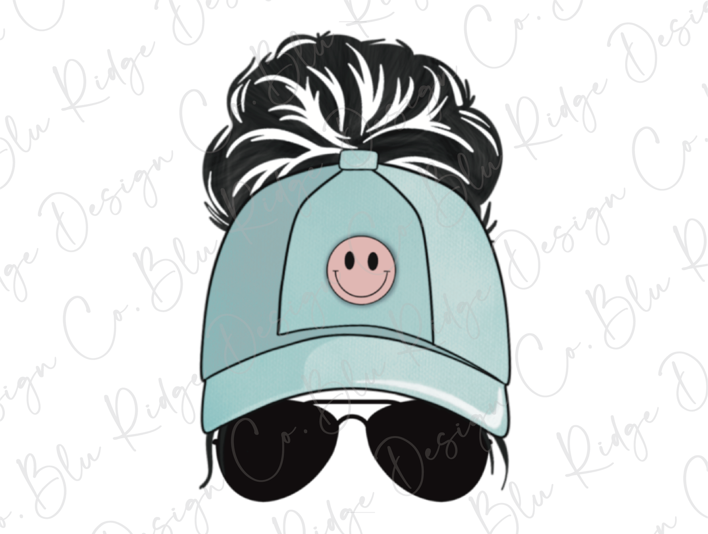 a drawing of a pig wearing a hat and sunglasses