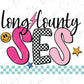Checkered Retro Long County Schools Graphic T-Shirt