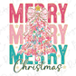 Merry Pink Christmas Tree Stack Graphic T-Shirt