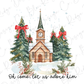 Oh Come Let Us Adore Him Christmas Tree Church Graphic T-Shirt