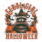 Feral Girl Raccoon Halloween Graphic T-Shirt