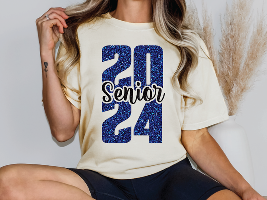 a woman wearing a t - shirt with the number twenty four printed on it