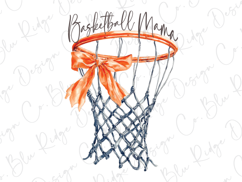 a drawing of a basketball hoop with a bow