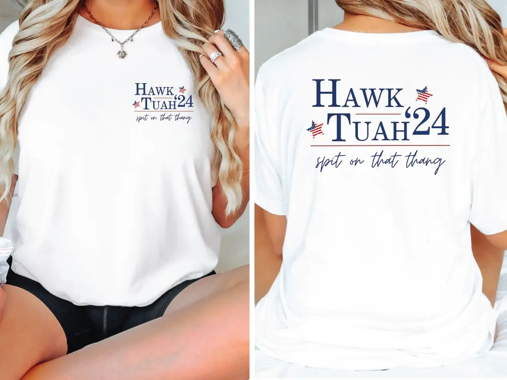 two photos of a woman wearing a hawk utah t - shirt