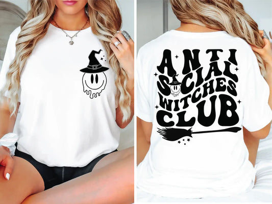Anti Social Witches Club (Back/Pocket Combo) Graphic T-Shirt