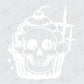 a cupcake with a skull on top of it