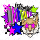 A collage of colorful and stylized elements, including a cartoon-like animal, stars, and text, with a bold and playful design.