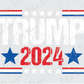 a grungy image of the word trump in red, white and blue stars