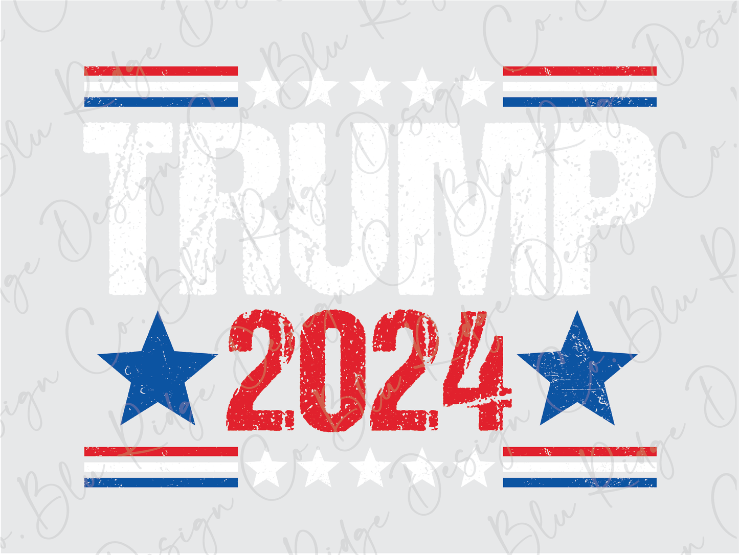 a grungy image of the word trump in red, white and blue stars