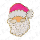 a drawing of a santa claus with a pink hat