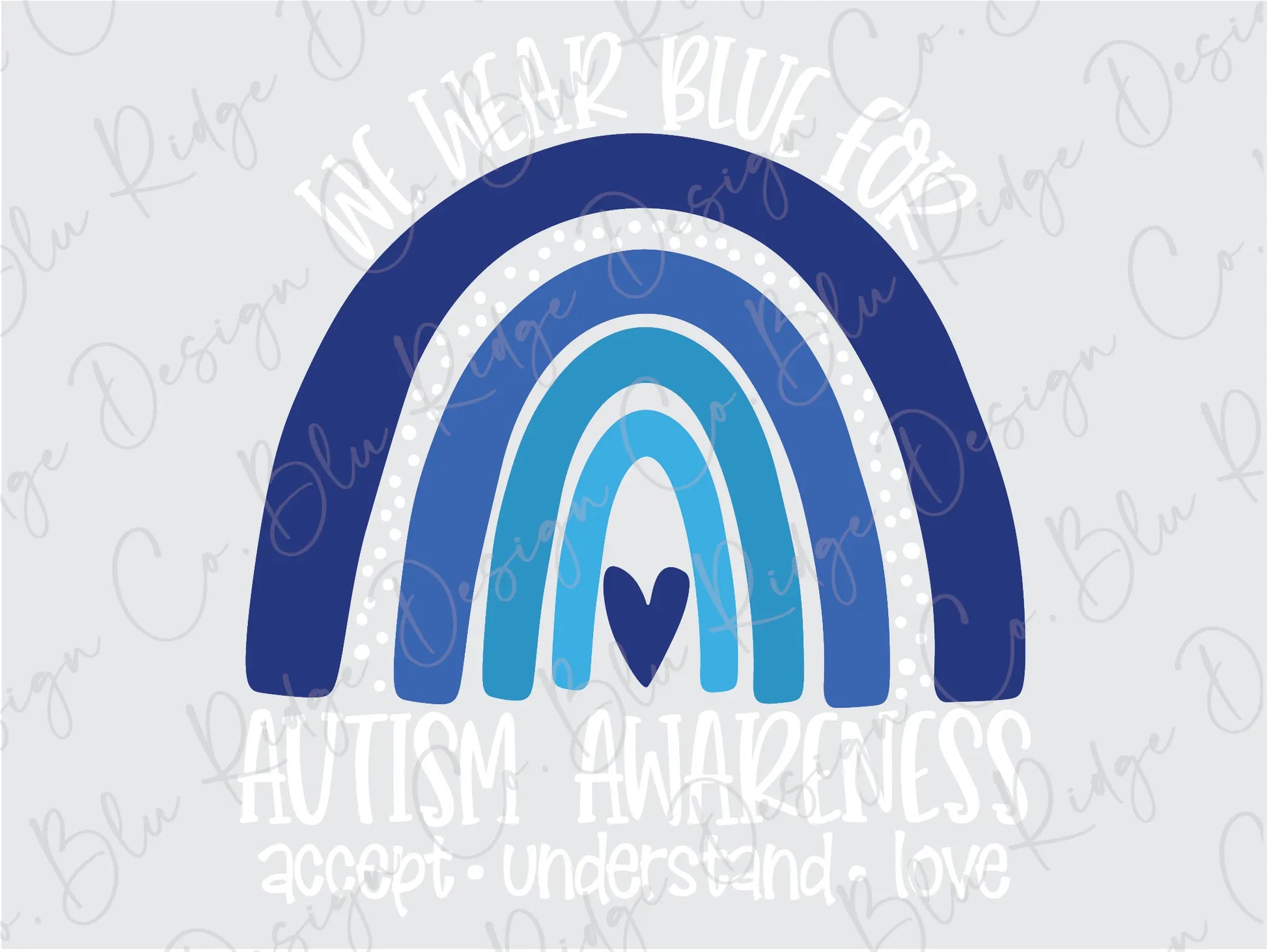 a blue and white rainbow with the words autism awareness