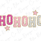 the word ohoh in pink and silver glitter