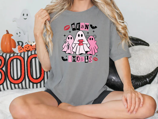 Mean Ghouls Halloween Ghost Graphic T-Shirt