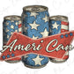 an american can with stars and a ribbon