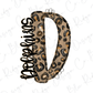 A stylized image of the letter "D" with a leopard print pattern, featuring the word "Dodgers" written in cursive.