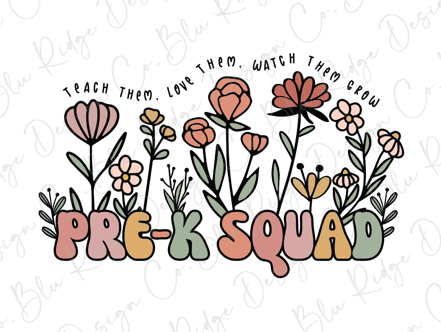 the word pre - squad surrounded by flowers