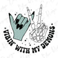 Vibin With My Demons (Back/Pocket) Combo Graphic T-Shirt