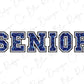 the word senior on a white background