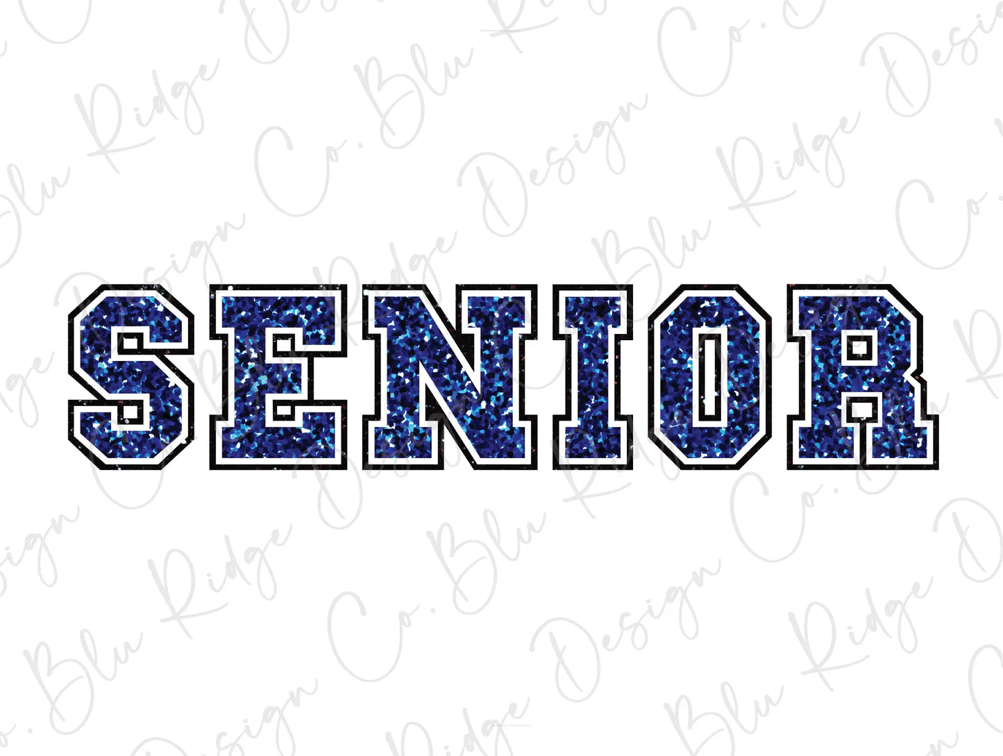 the word senior on a white background