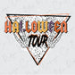 the halloween tour logo on a white background